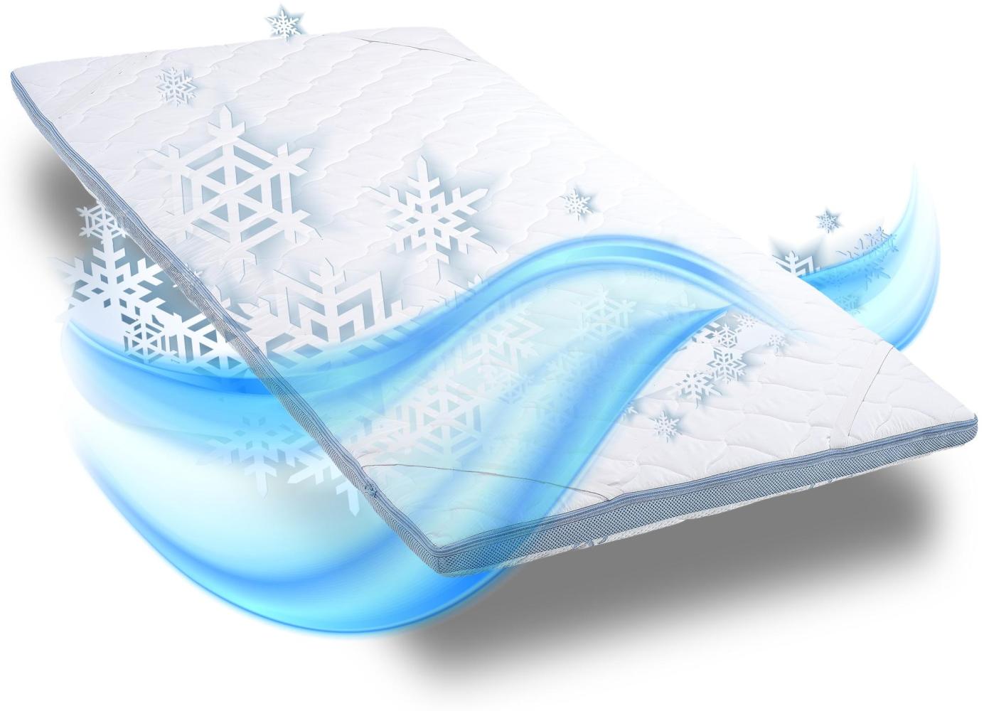 Kaltschaumtopper CloudComfort Cool 90 x 200 cm H2/H3, Höhe 7 cm, Härtegrad H2/H3, 7-Zonen Topper mit Sommer- und Winterseite Bild 1