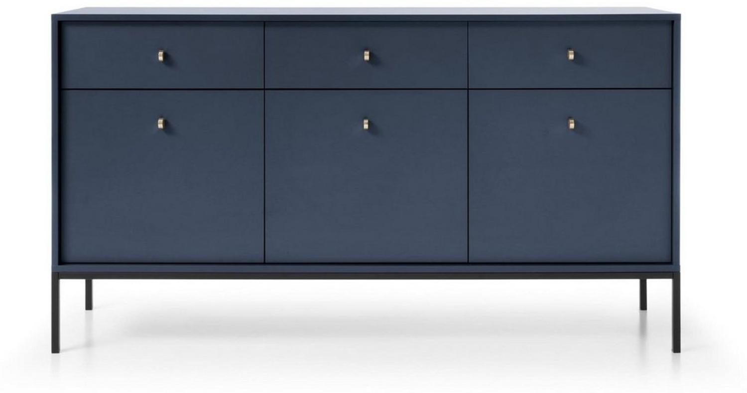 MOEBLO Kommode Melody III (Wohnzimmer, Esszimmer, Flur & Diele, Moderne Kommode Sideboard Schrank Highboard Goldene Türgriffe), (BxHxT): 154x39x83 cm Bild 1