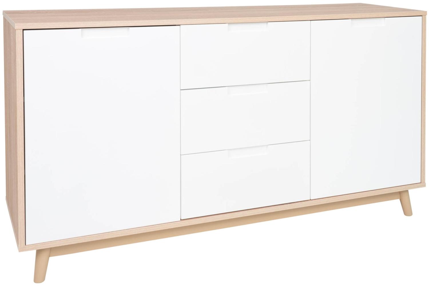 Sideboard >Copenhagen< in Weiss, MDF - 150x86x45cm (BxHxT) Bild 1