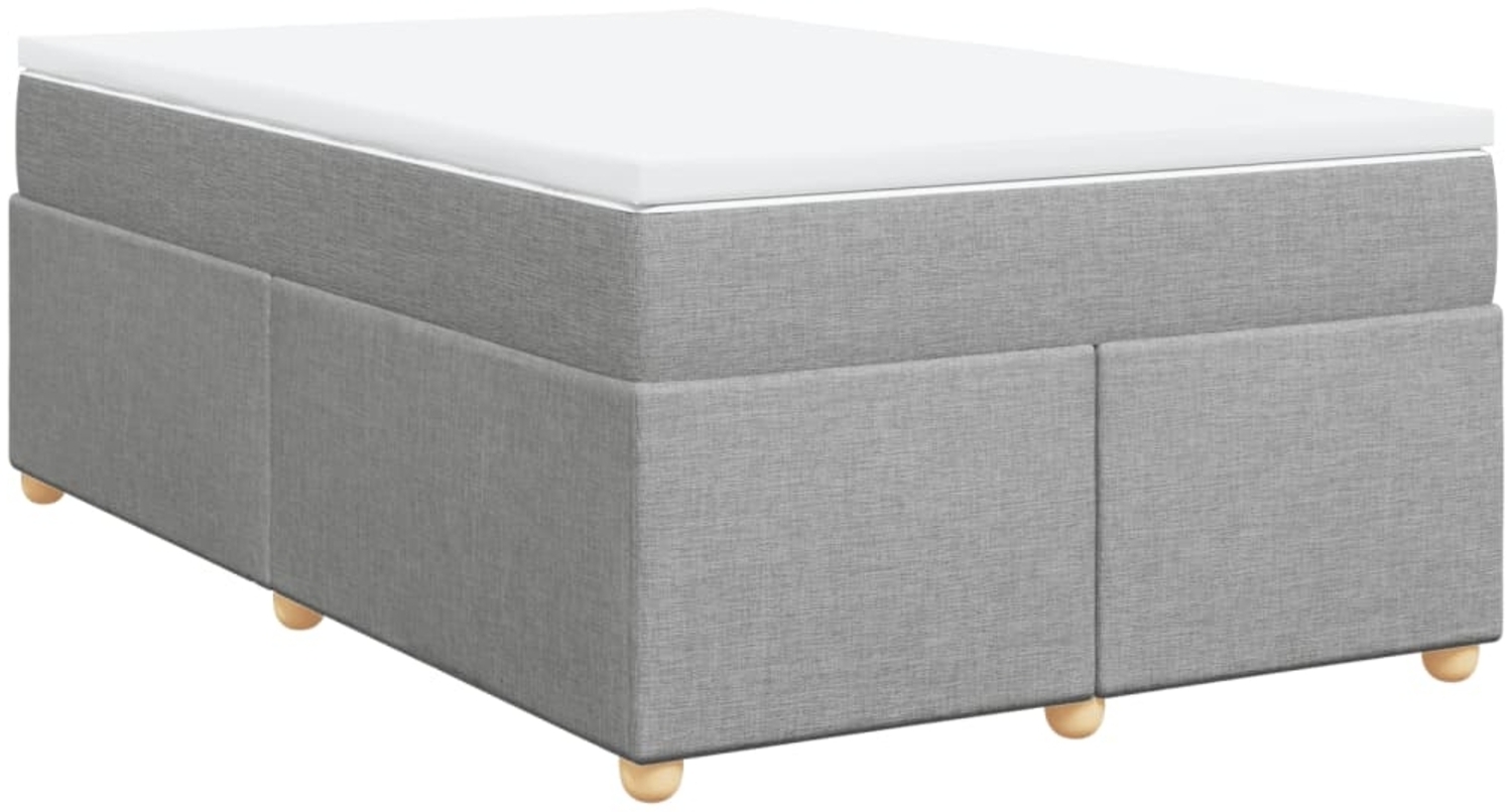 vidaXL Boxspringbett mit Matratze Hellgrau 120x200 cm Stoff 3285366 Bild 1