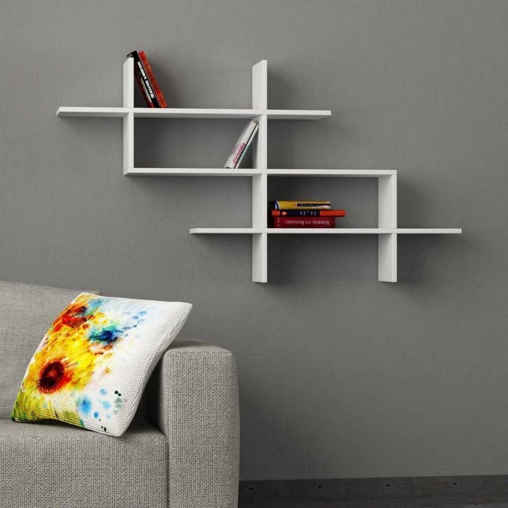 Decortie Wandregal Halic, Wandregal Modern Bücherregal Display Unit, 150 x 22 x 82 cm Bild 1