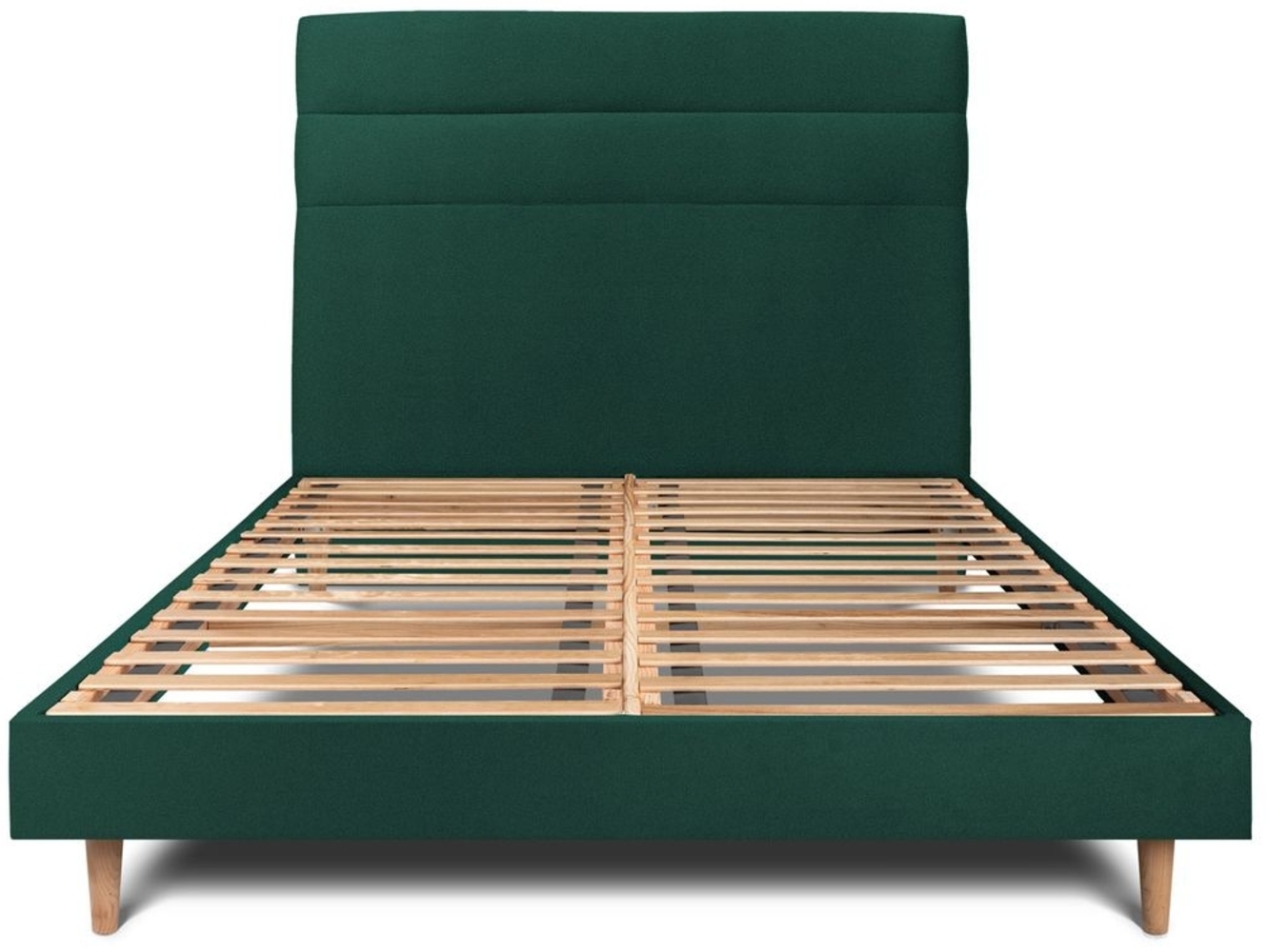 Bett mit gefüttertem Kopfteil – Samtstoff - 140 x 200 cm Bild 1