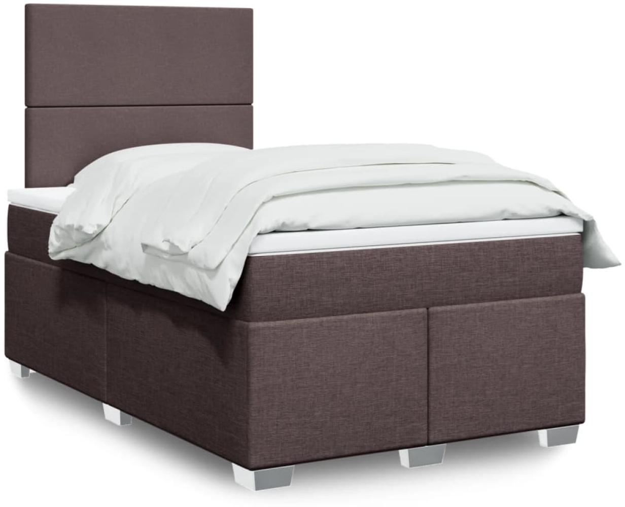 vidaXL Boxspringbett mit Matratze Dunkelbraun 120x200 cm Stoff 3292751 Bild 1