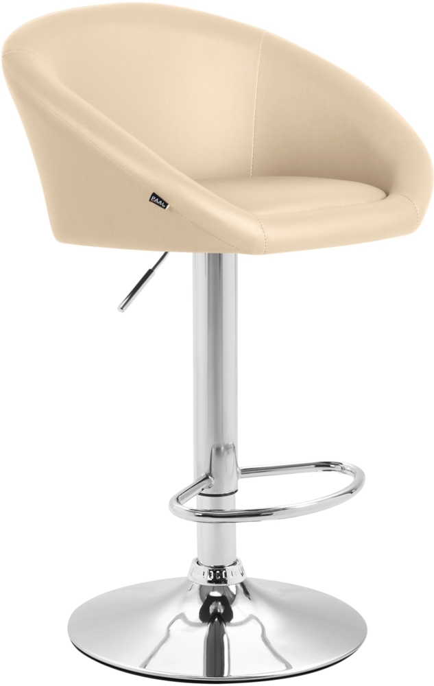 CLP Barhocker Miami V2 Kunstleder höhenverstellbar und 360 Grad drehbar,creme Bild 1