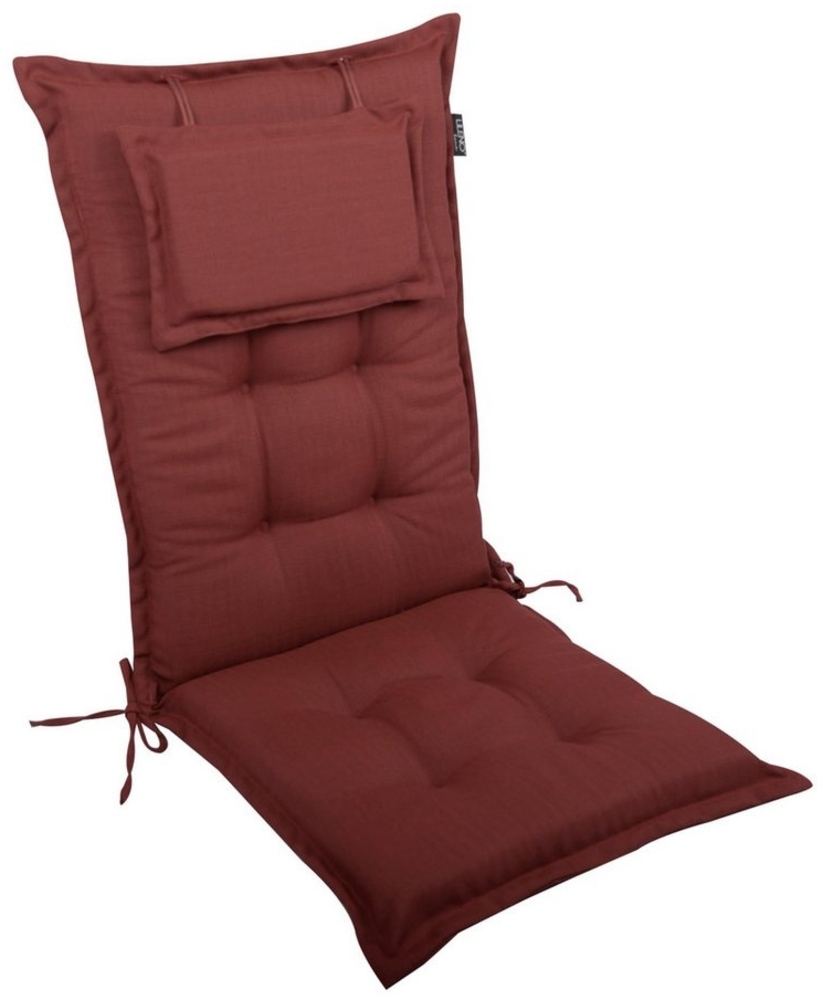 LILENO HOME Hochlehnerauflage Gartenstuhl Auflage, bequeme Sitzauflage für Gartenmöbel, Stuhlkissen, (1 St, 1er Set), Polsterauflage Rot Y, Sitzpolster für Klappstühle Bild 1