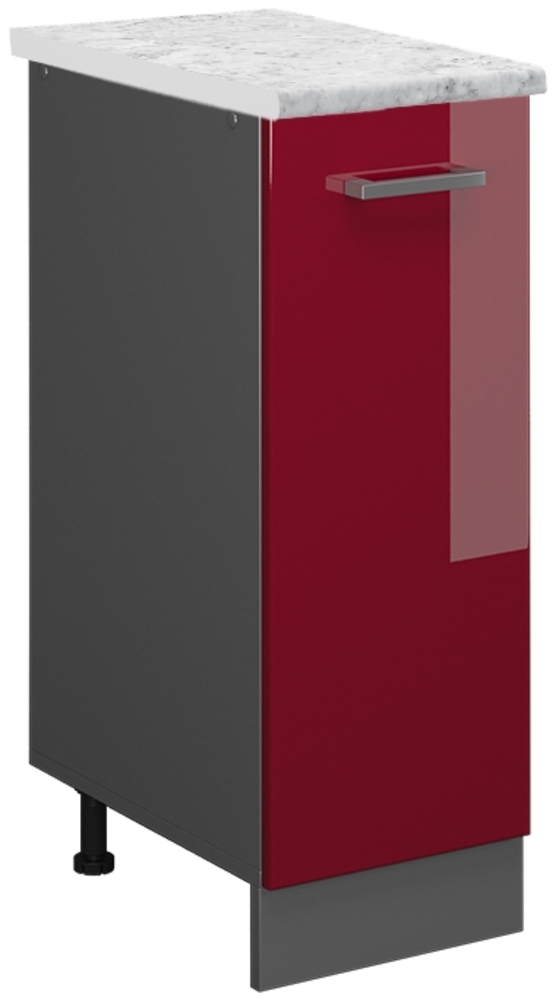 Apothekerschrank R-Line Rot Hochglanz 30 cm AP Marmor Vicco Bild 1