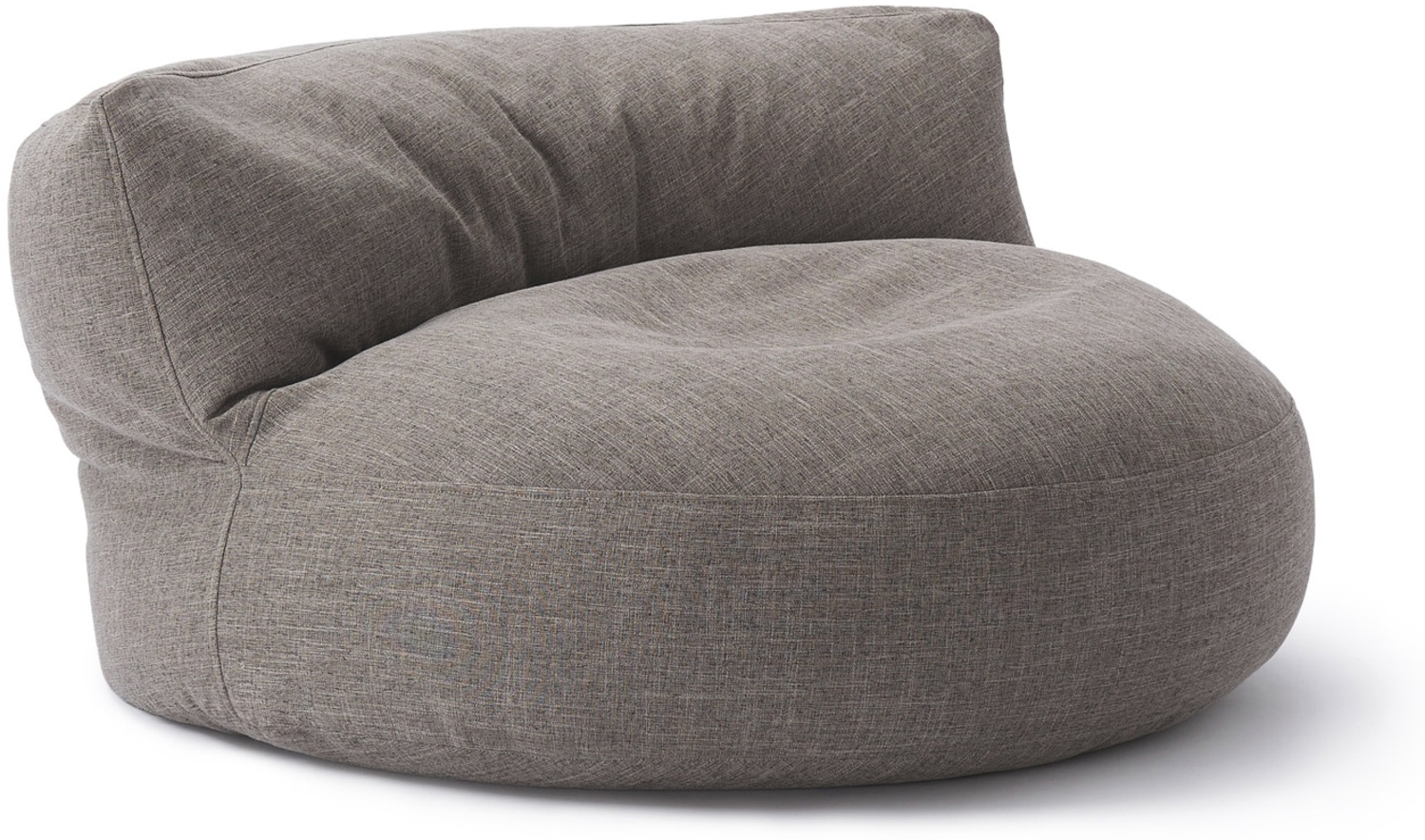 Lumaland Interior Line Sitzsack-Lounge, Rundes Sitzsack-Sofa für drinnen, 320l Füllung, 90x50 cm, Leinen Look and Feel, Hellgrau Bild 1