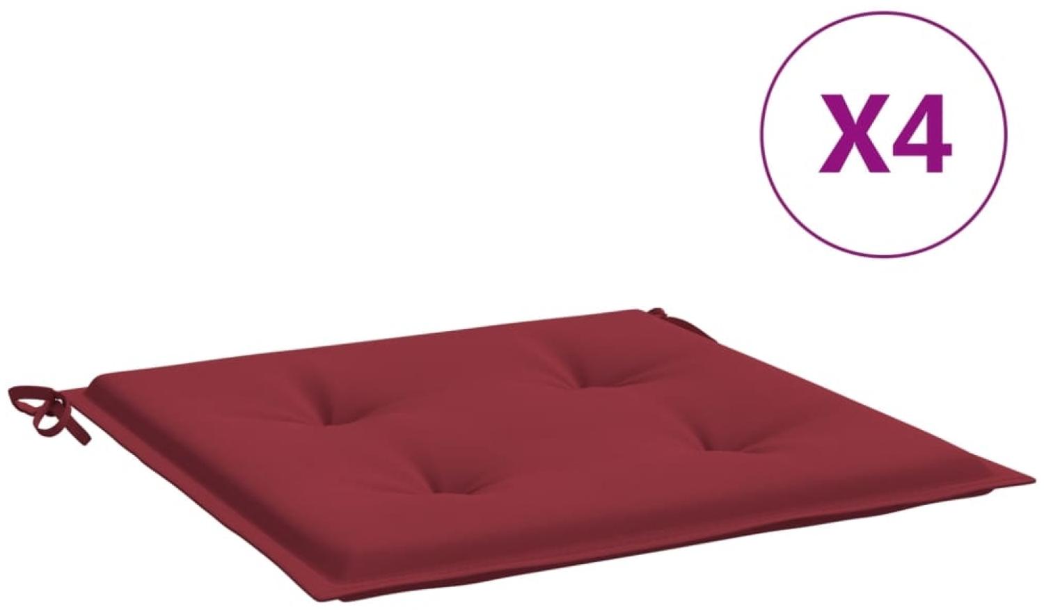 vidaXL Gartenstuhl-Kissen 4 Stk. Weinrot 40x40x3 cm Oxford-Gewebe 314021 Bild 1
