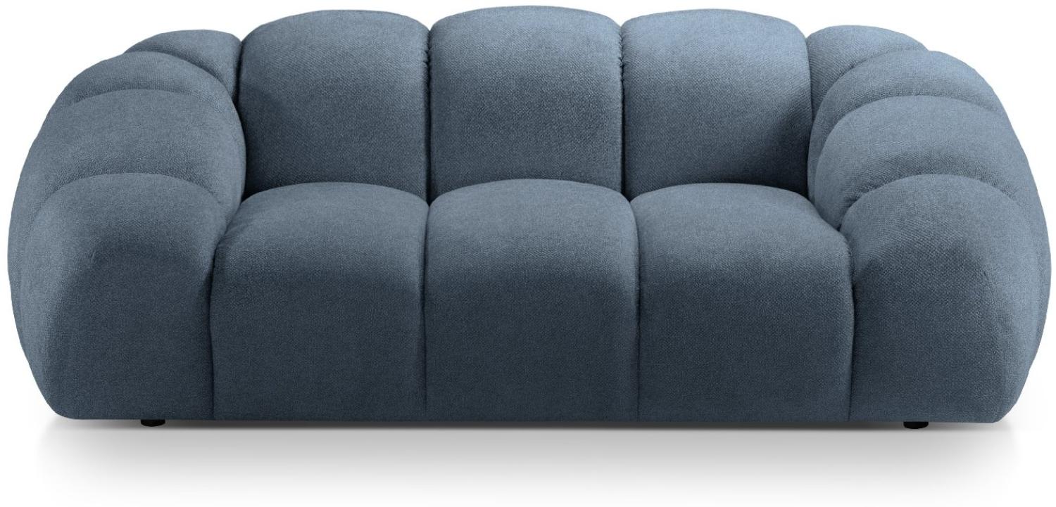 Micadoni Sofa Diana 2-Sitzer Strukturierter Samtstoff Jeansblau Bild 1