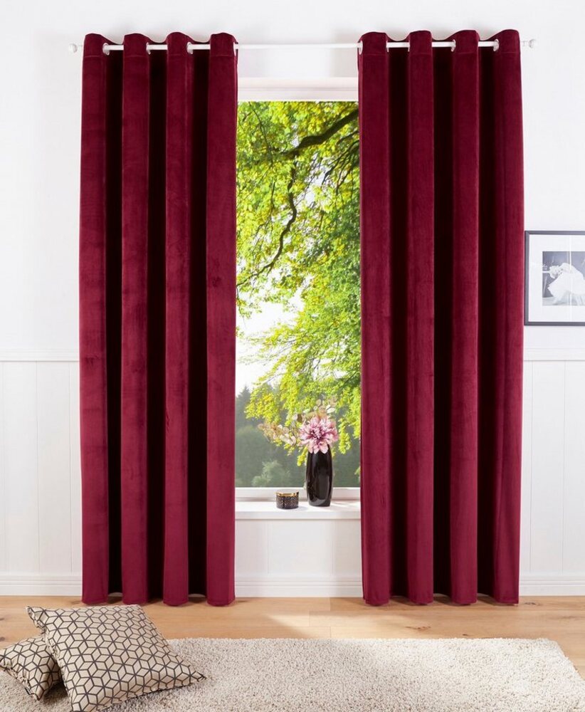 my home Vorhang Velvet Uni, Ösen (2 St), blickdicht, Polyester, Samt, 2-er Set, Vorhang, edel, einfarbig Bild 1