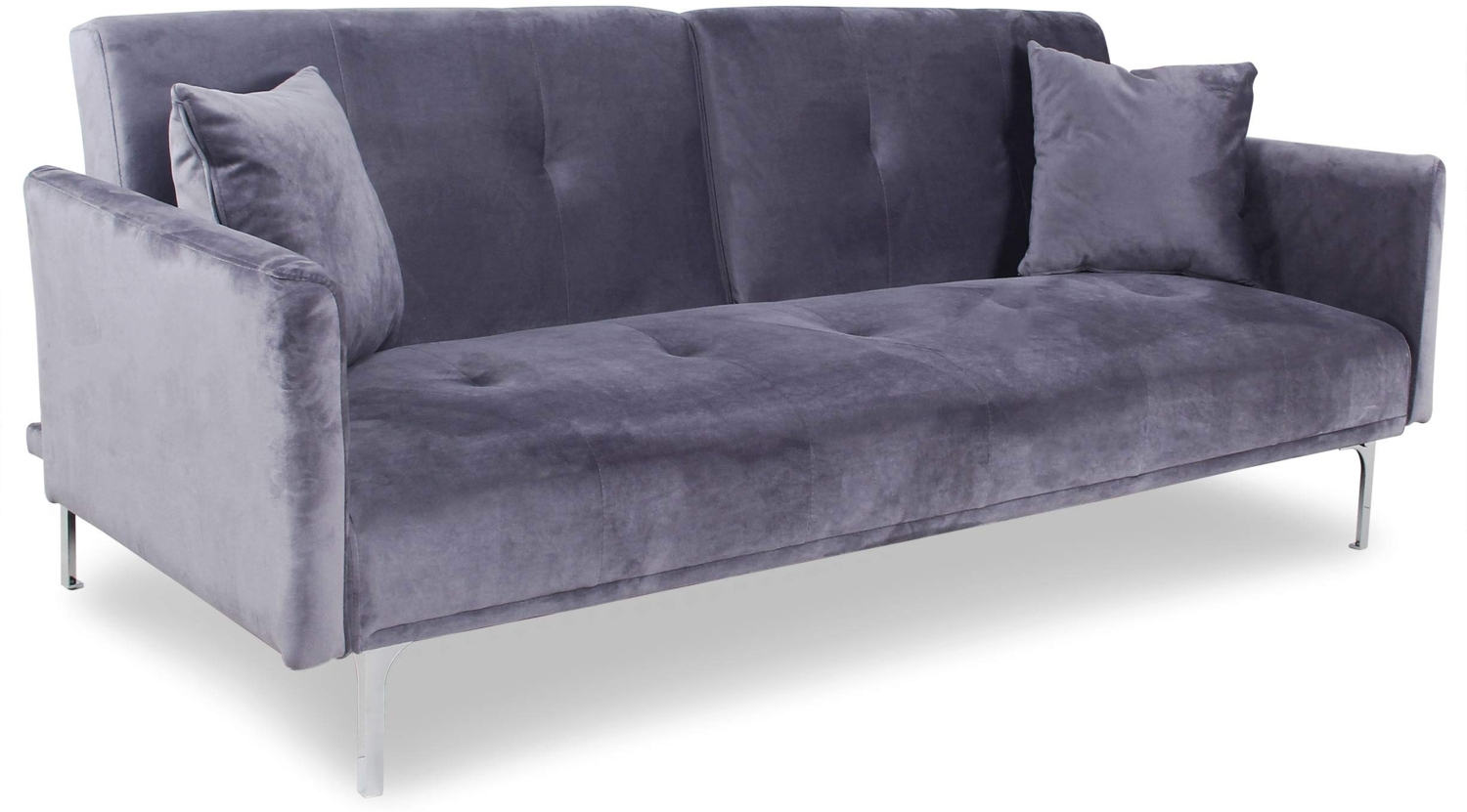 Menzzo Carla Sofa aus Velours, Grau, 191 Bild 1