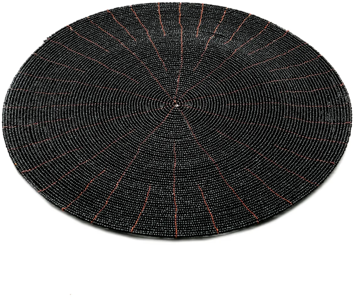 Das Beaded Platzdeckchen - Schwarz - Schwarz - 30x30x1cm Bild 1