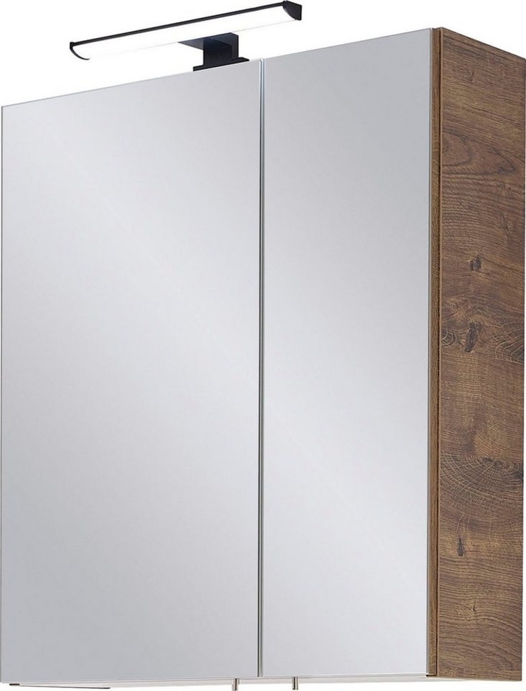 Saphir Spiegelschrank Quickset 374 Badschrank, 2 Spiegeltüren, 2 Einlegeböden, 60 cm breit inkl. LED-Beleuchtung, Türdämpfer, Schalter-/Steckdosenkombination Bild 1