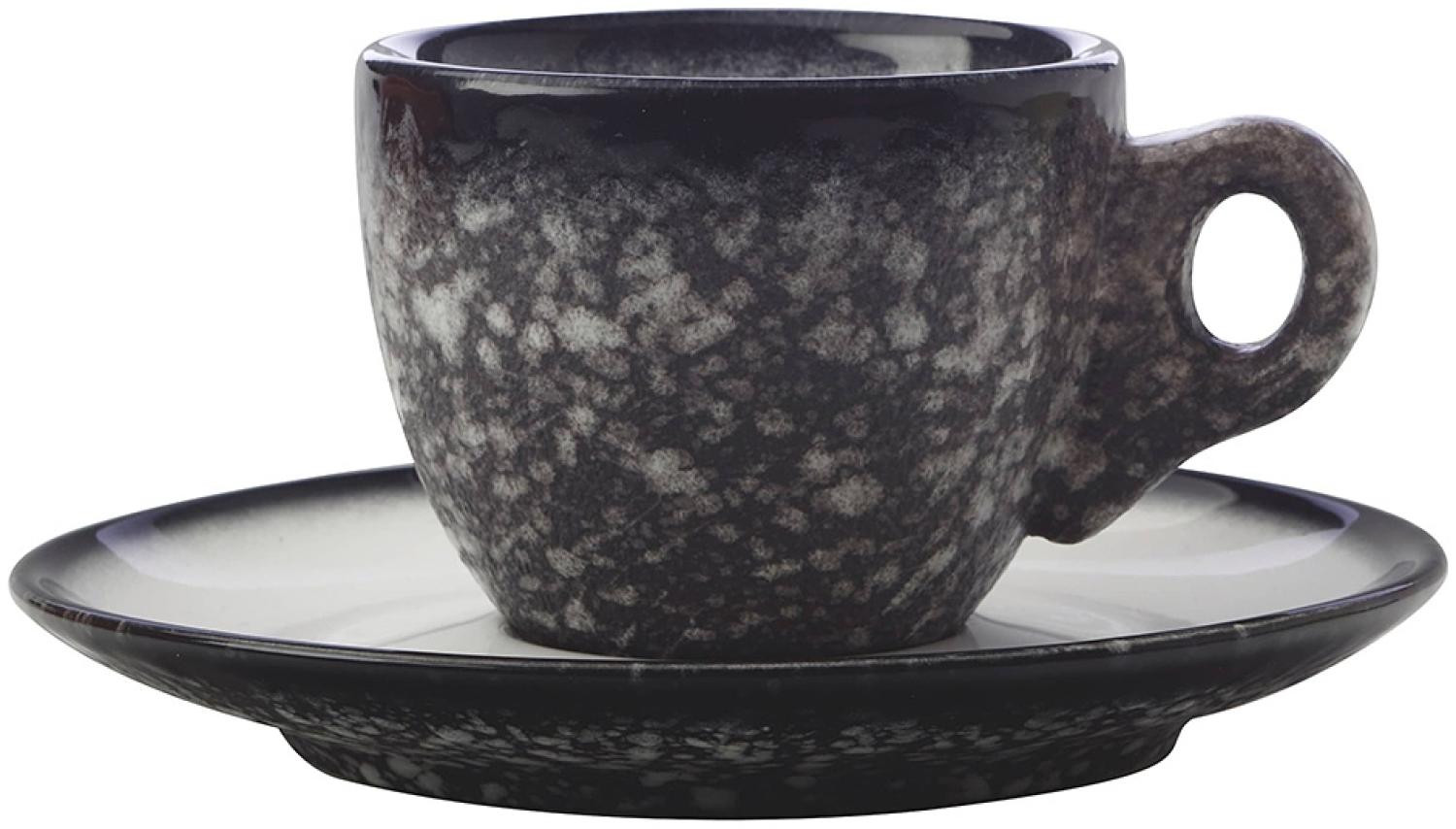 Maxwell & Williams AX0357 CAVIAR GRANITE Espressotasse mit Untertasse, Premium-Keramik Bild 1