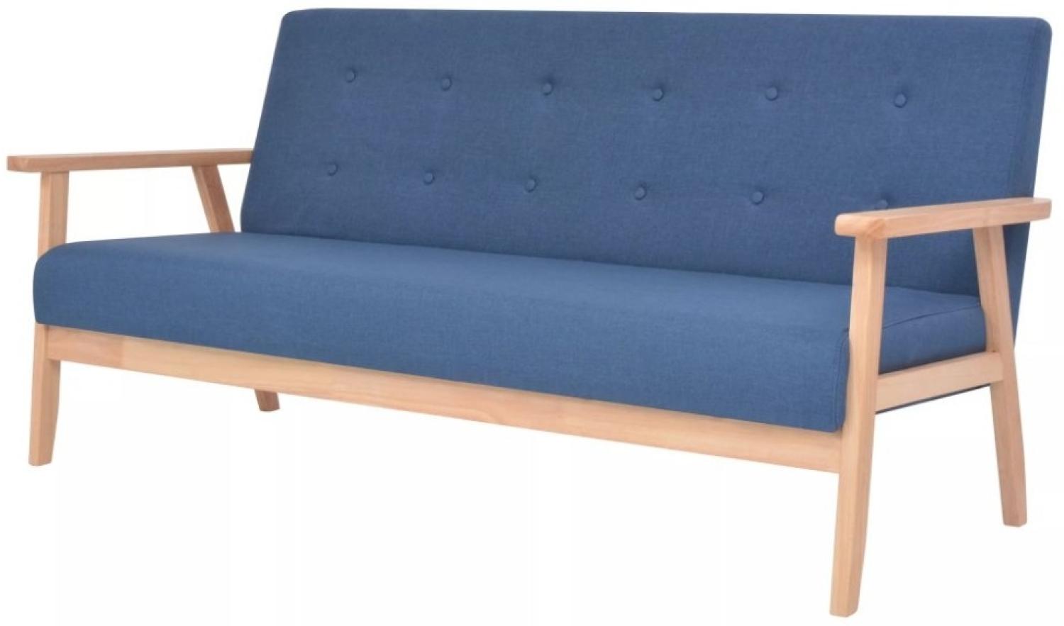 vidaXL 3-Sitzer-Sofa Stoff Blau [244656] Bild 1