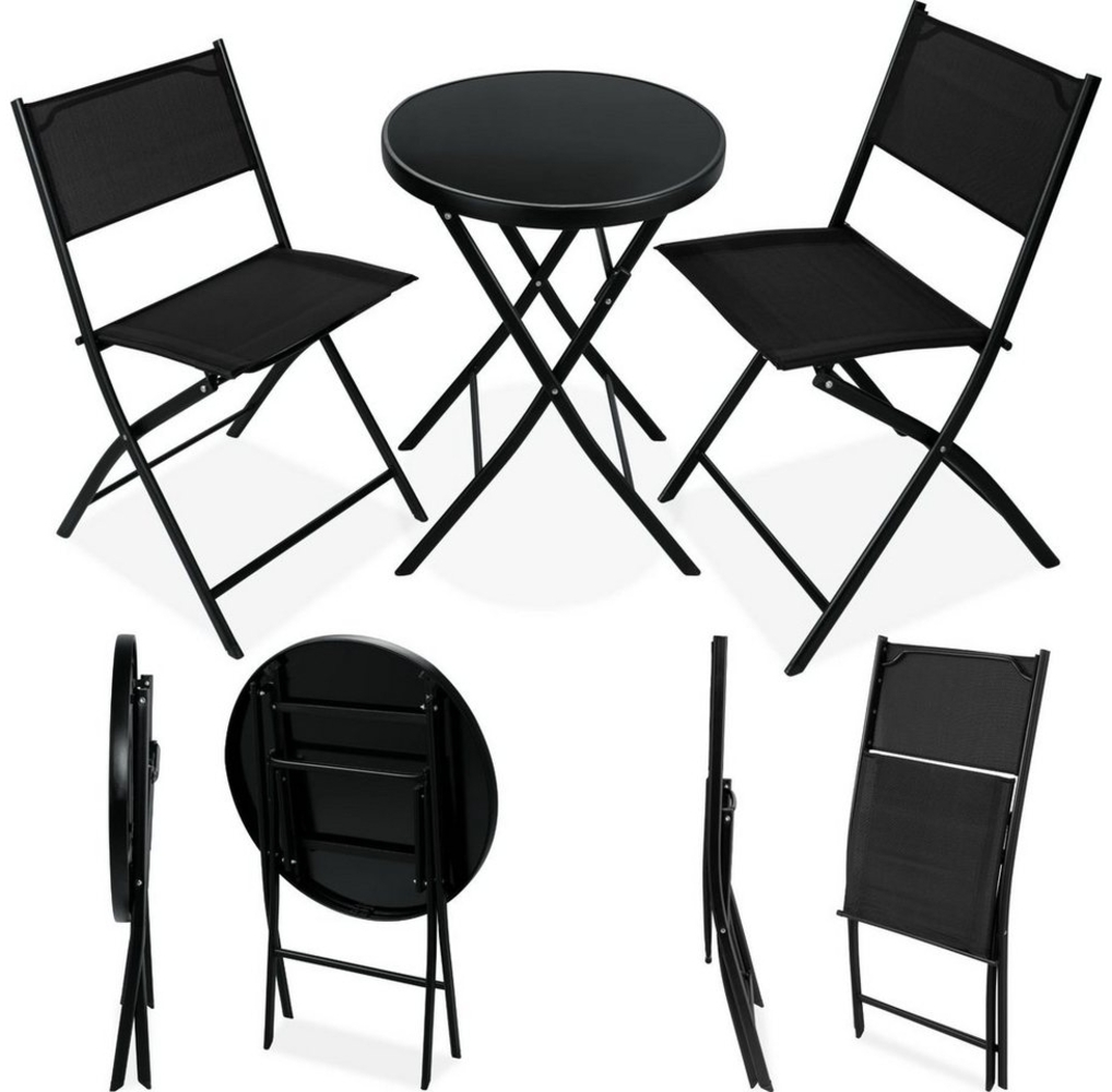 tectake Essgruppe Bistro-Set, (Set, 3-tlg), klappbar, für 2 Personen Bild 1