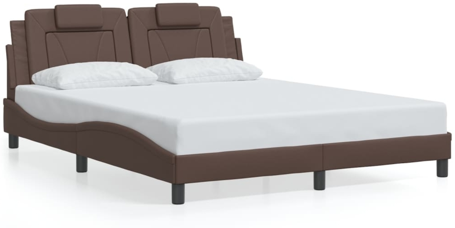 vidaXL Bettgestell "Viana" ohne Matratze Braun 160x200 cm Kunstleder 3208105 Bild 1