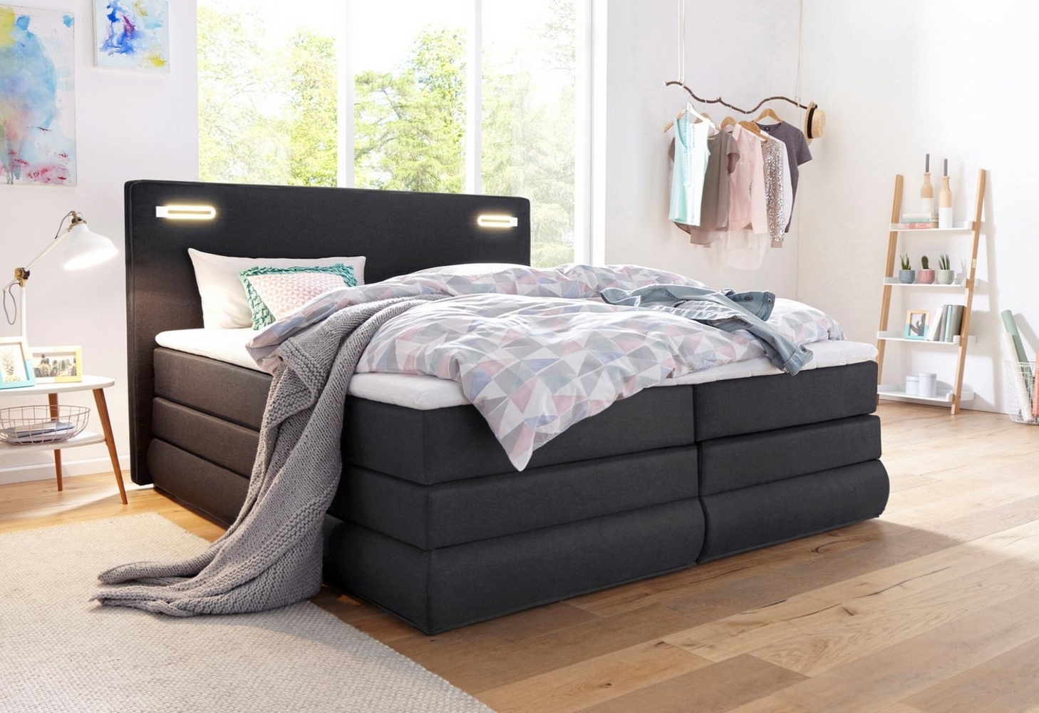 COLLECTION AB Boxspringbett Ninoni, inkl. Bettkasten, Topper und wahlweise mit LED-Beleuchtung Bild 1