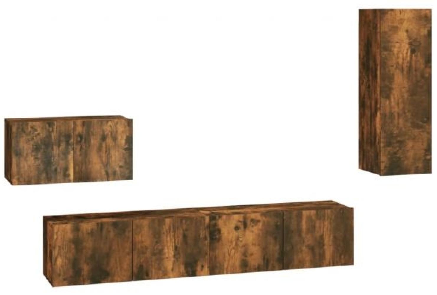 4-tlg. TV-Schrank-Set Räuchereiche Holzwerkstoff [3114339] Bild 1