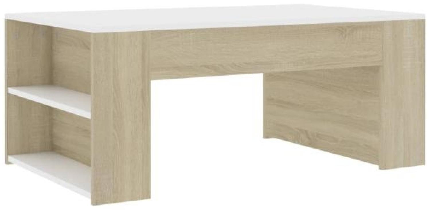vidaXL Couchtisch Weiß Sonoma-Eiche 100×60×42 cm Spanplatte [802116] Bild 1