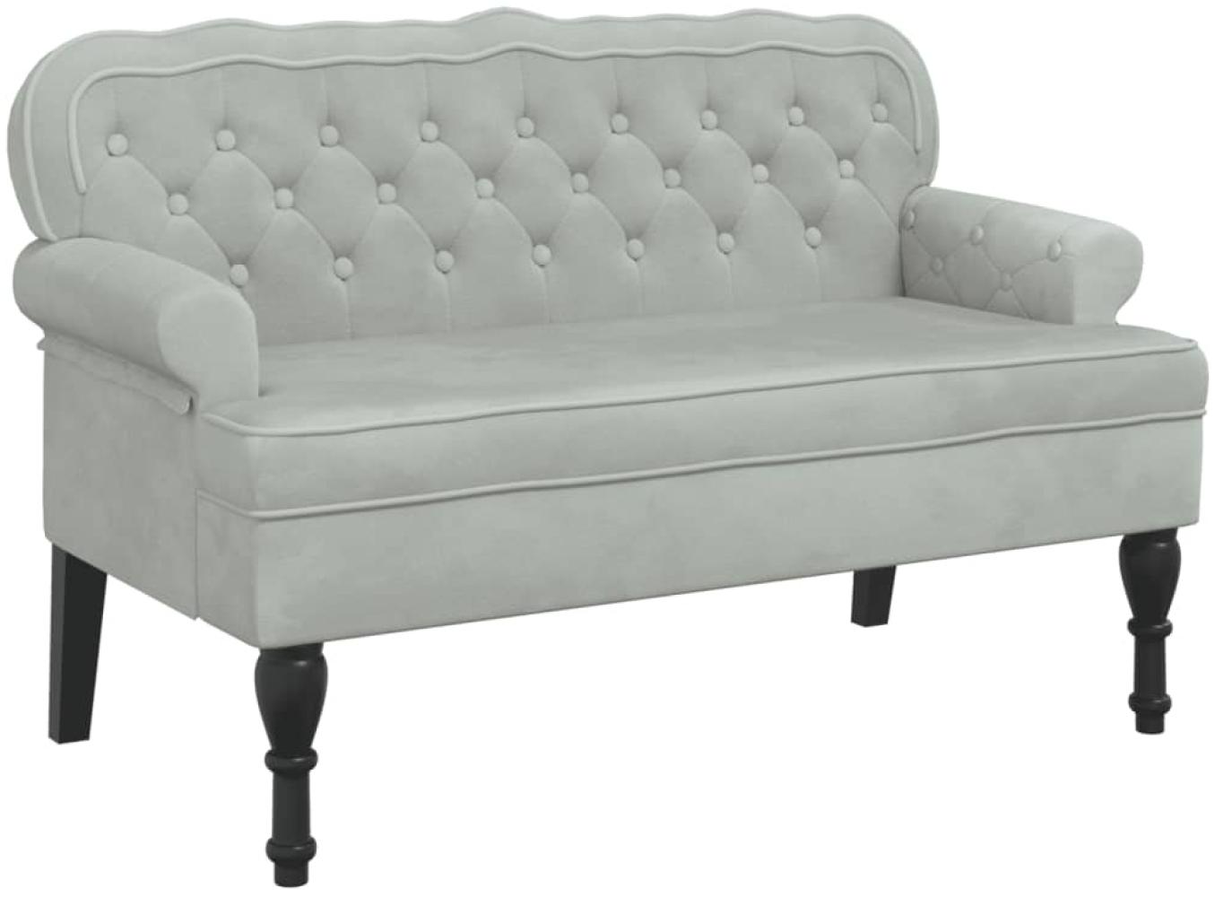 vidaXL Bank mit Rückenlehne Hellgrau 119,5x64,5x75 cm Samt 372156 Bild 1