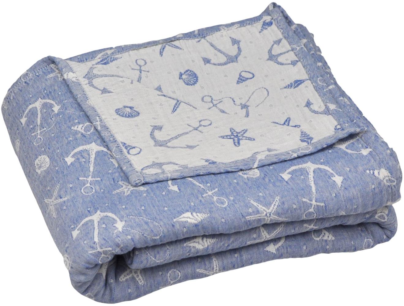 Schmusewolke Sommerdecke Musselin Ankerliebe 200x150 cm Bild 1
