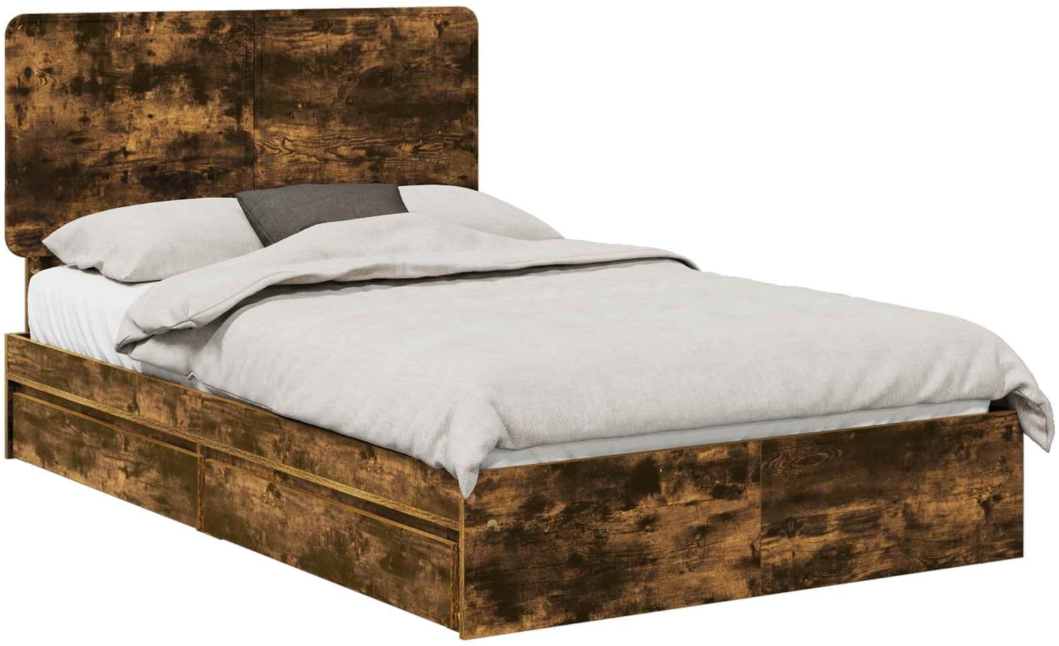 vidaXL Aufbewahrungsbett Geräucherte Eiche 120x190 cm Holzwerkstoff 3412711 Bild 1