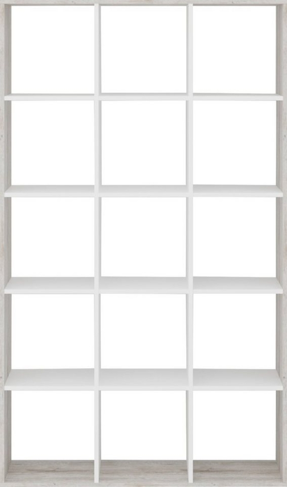FMD Möbel - Mega 10 - Raumteiler - melaminharzbeschichtete Spanplatte - Sandeiche Nb/weiß - 104,3 x 178 x 33cm Bild 1