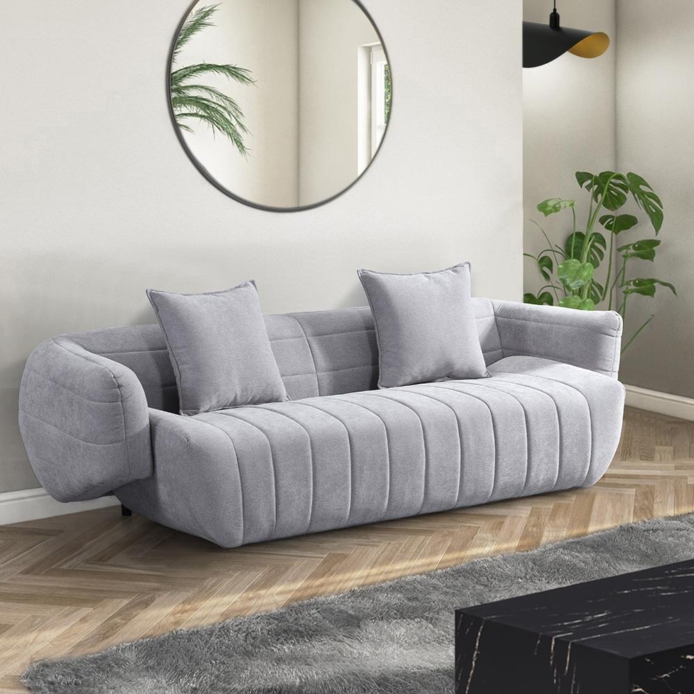 HOME DELUXE Komfort Sofa NORANA Grau - 234 x 80 x 103 cm Bild 1