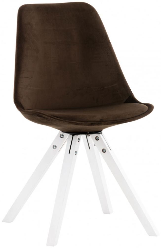 Stuhl Pegleg Samt Square weiß braun Bild 1