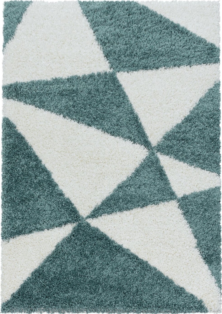 Hochflor Teppich Tarra Läufer - 60x110 cm - Blau Bild 1