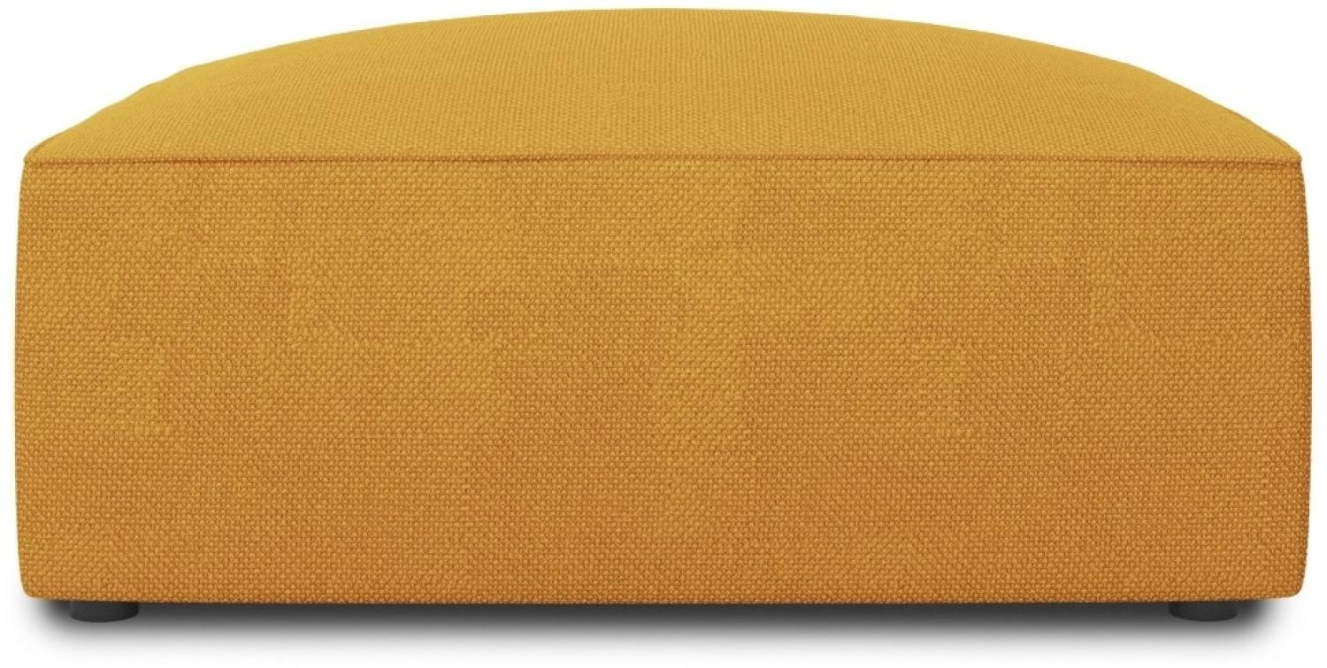 Micadoni Pouf Hocker Ruby | Bezug Yellow | Beinfarbe Black Plastic Bild 1