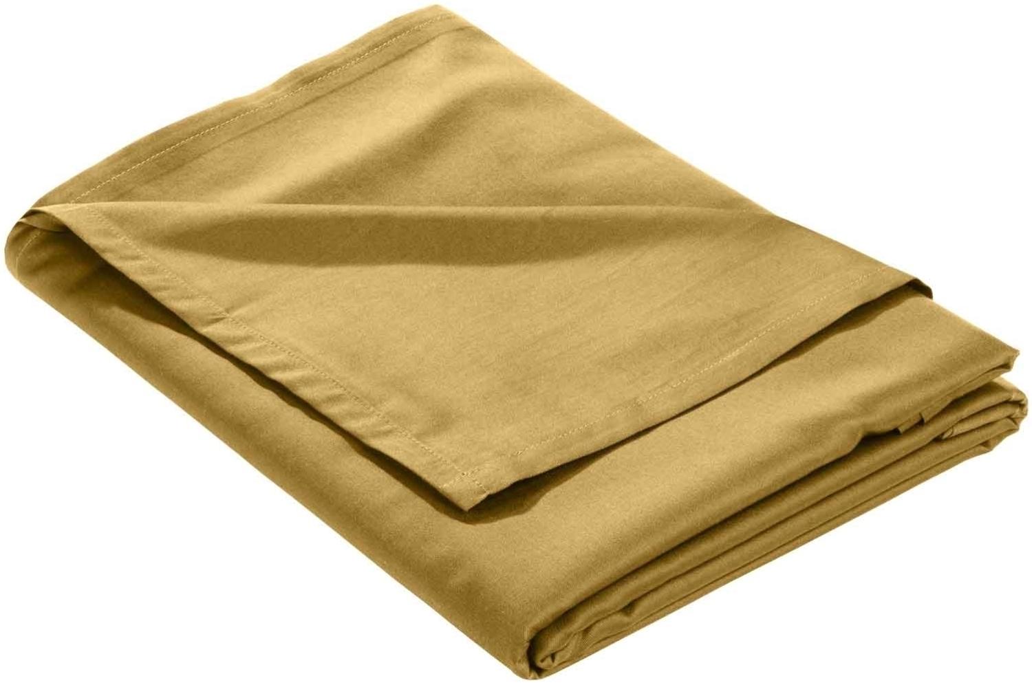 Mako Satin Bettlaken ohne Gummizug gold 240x280cm Bild 1