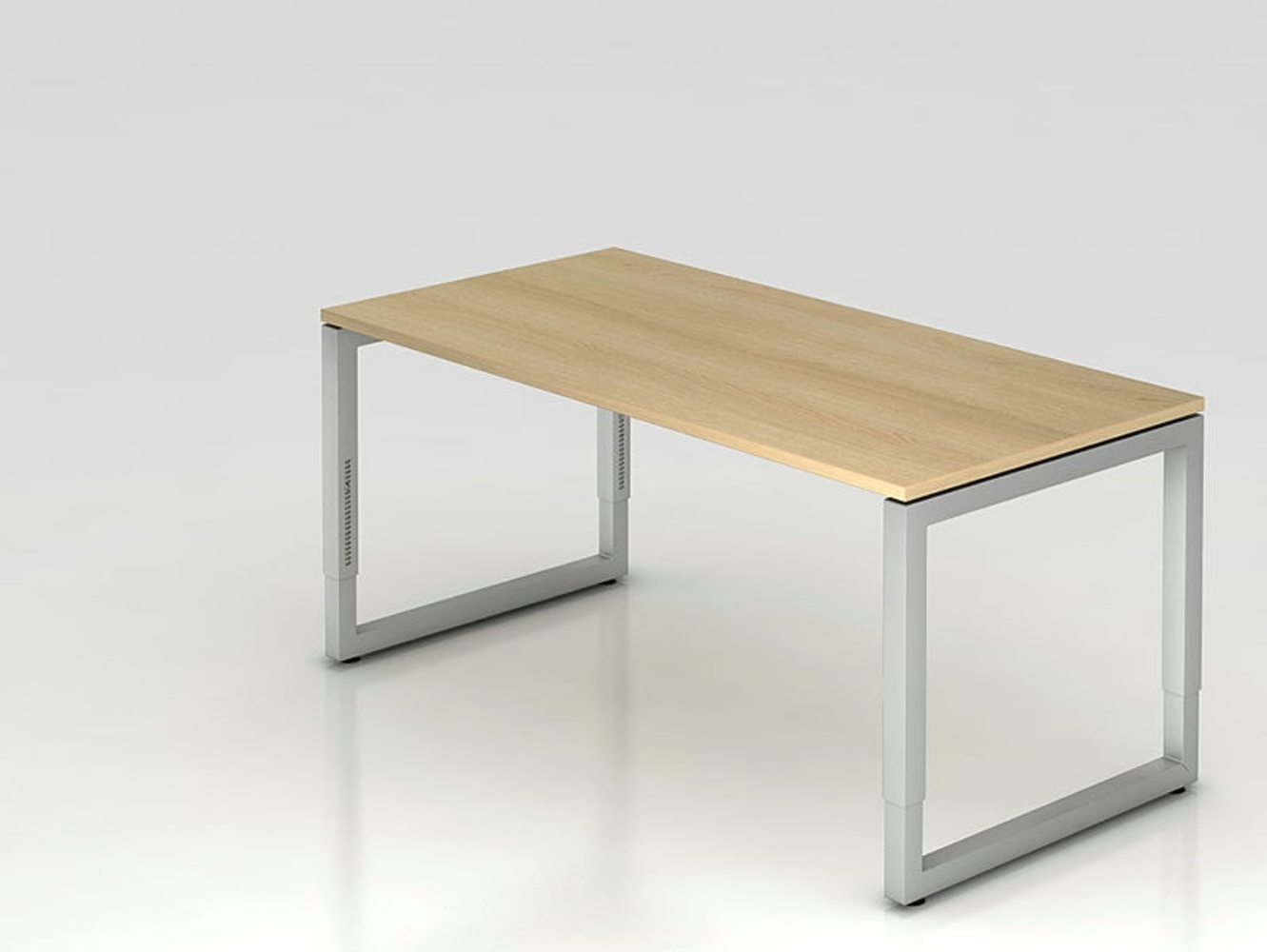 Schreibtisch RS16 O-Fuß eckig 160x80cm Nussbaum Gestellfarbe: Silber Bild 1