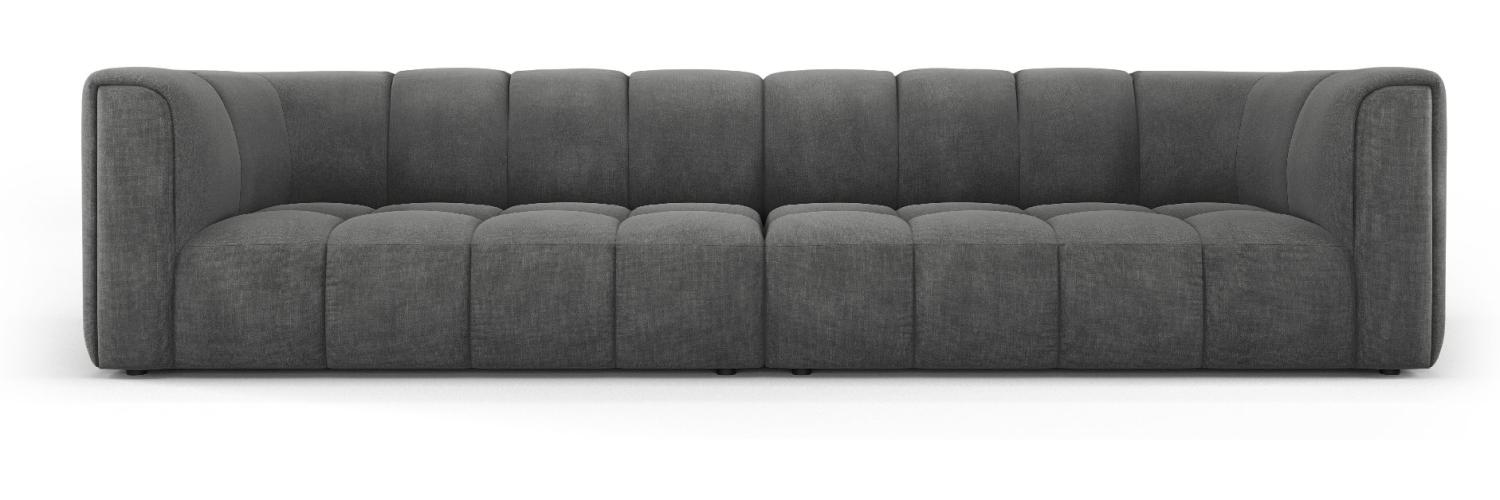 Micadoni Modulares Sofa Serena 4-Sitzer Strukturierter Stoff Dunkelgrau Bild 1