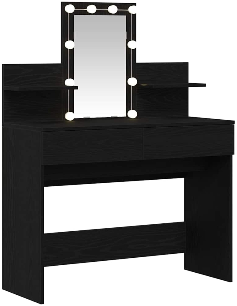 vidaXL Schminktisch mit Regal Schwarz Eichen-Optik 100 x 40 x 130 cm 868852 Bild 1