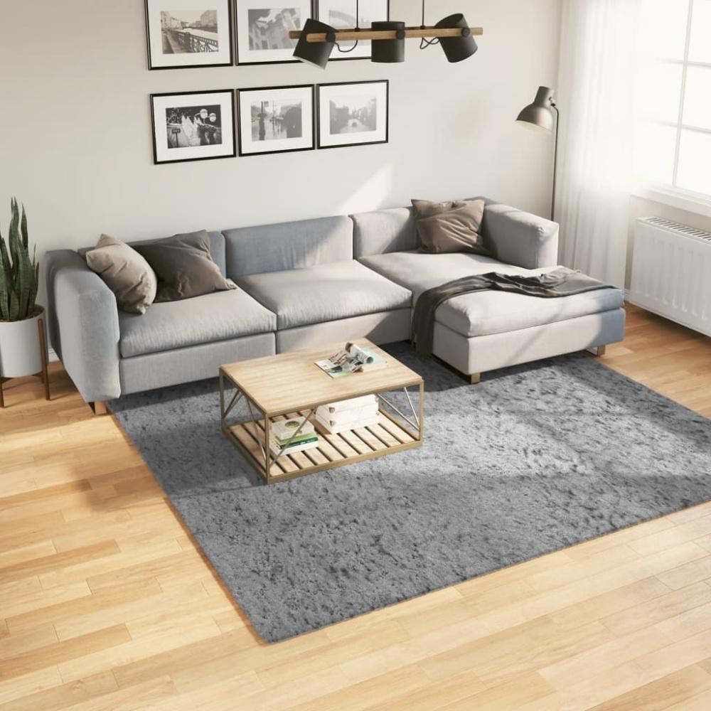 vidaXL Shaggy-Teppich PAMPLONA Hochflor Modern Grau 240x240 cm 375262 Bild 1