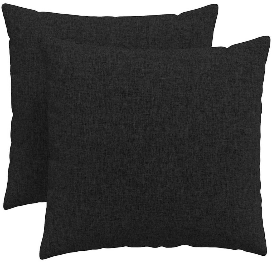 vidaXL Sofakissen 2 Stück Schwarz 50 x 50 cm Stoff 42013956 Bild 1