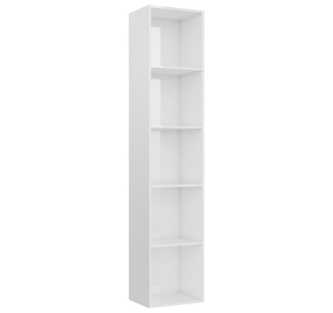 DOTMALL Bücherregal Bücherregal Hochglanz-Weiß 40x30x189 cm Holzwerkstoff Bild 1