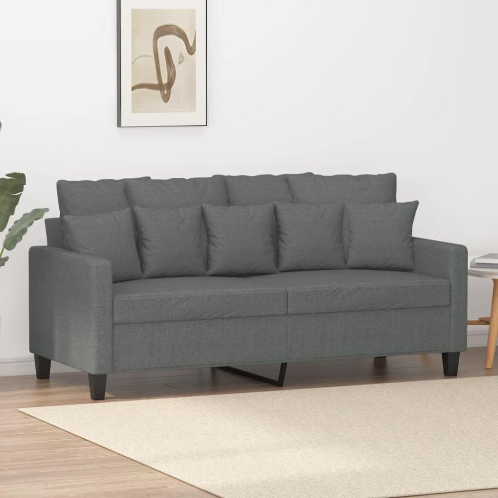 vidaXL 2-Sitzer-Sofa Dunkelgrau 140 cm Stoff 359268 Bild 1