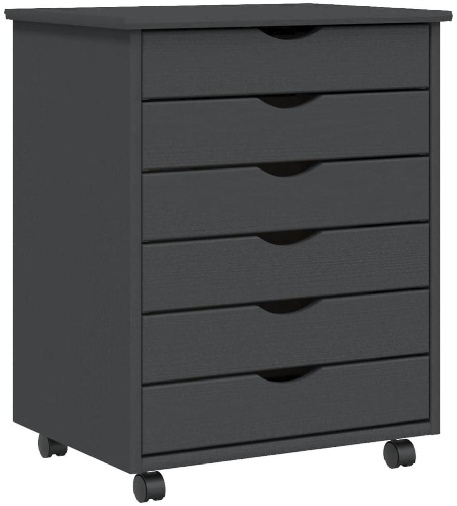 vidaXL Rollschrank mit Schubladen MOSS Grau Massivholz Kiefer 355893 Bild 1