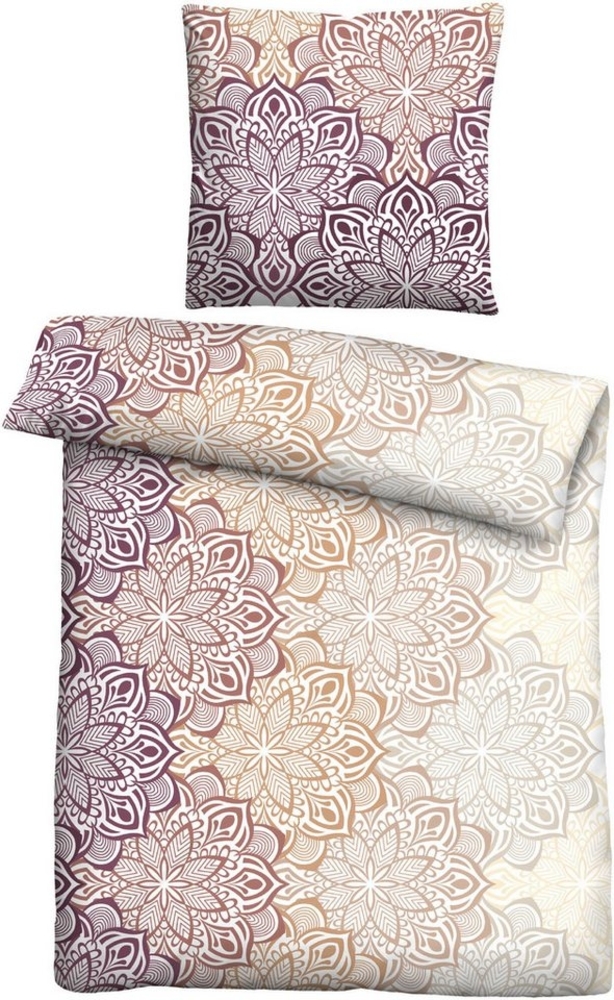 Traumhaft schlafen - Castell - Markenbettwäsche Feinbiber Bettwäsche 0301127 MANDALA, macchiato, 1x 155x220 cm + 1x 80x80 cm Bild 1