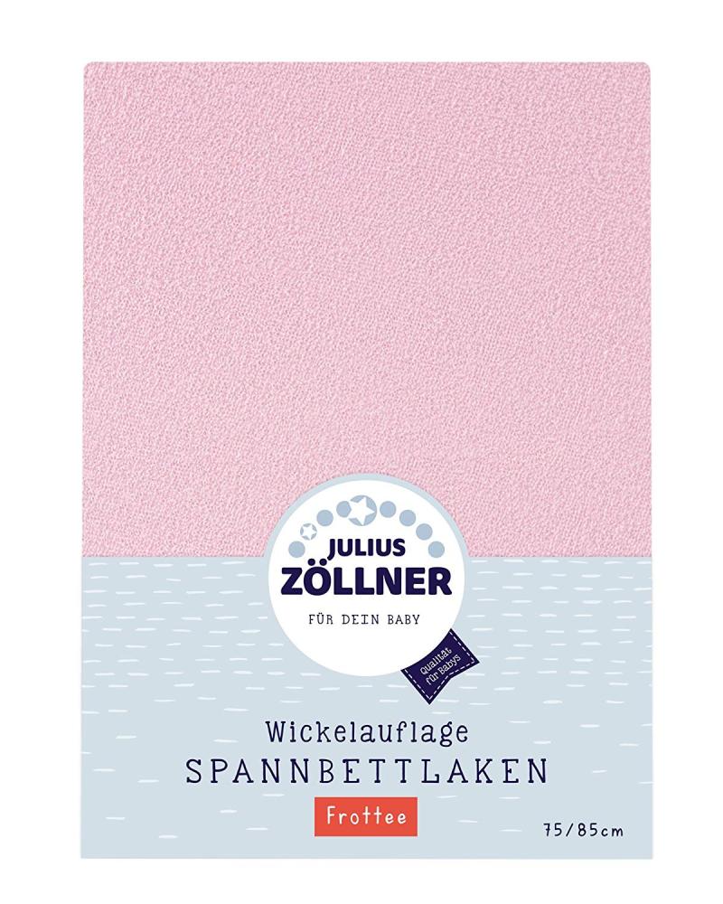 Julius Zöllner Spanntuch Wickelauflage Frottee uni rosa 75/85 Bild 1