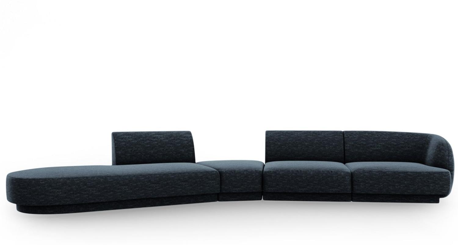 Micadoni Modulares Sofa Miley 5-Sitzer Links Chenille Königsblau Bild 1