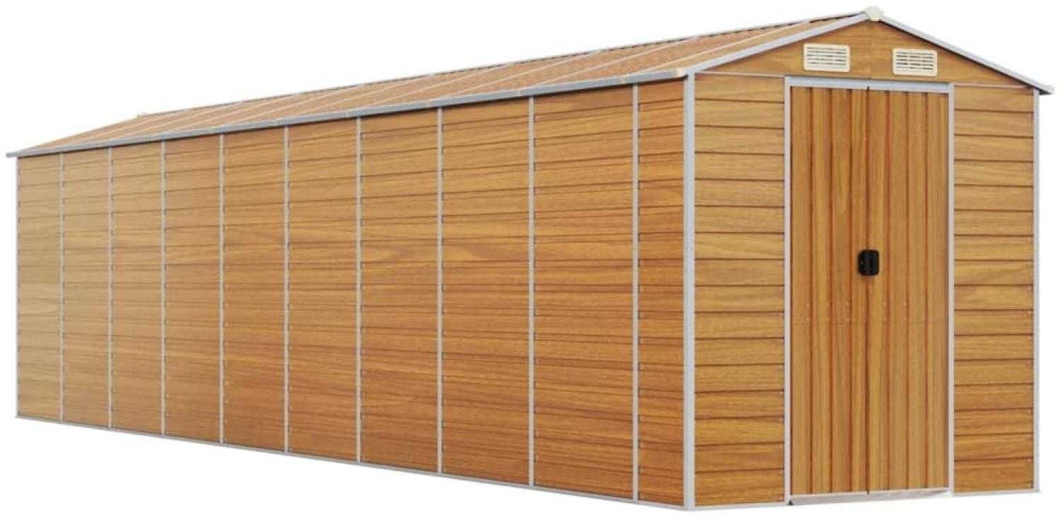 vidaXL Gerätehaus Hellbraun 191x810x198 cm Verzinkter Stahl 3188283 Bild 1