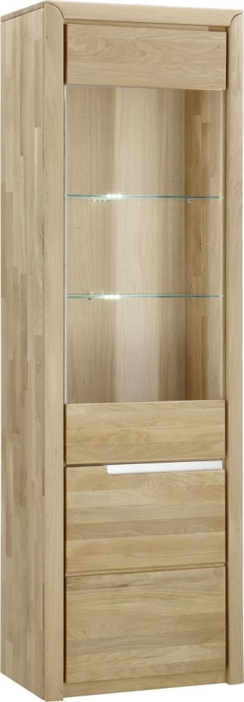 Standvitrine Massivholz Ianka 63x198x41 Vitrine Wildeiche Bianco geölt 20010 Bild 1