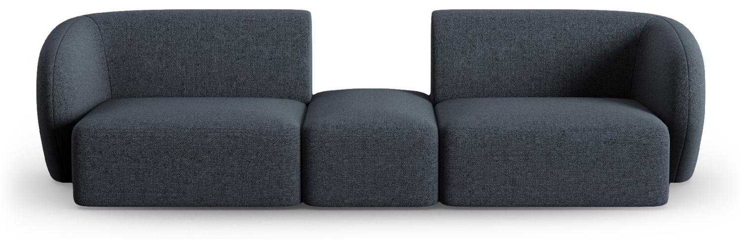 Micadoni Modulares Sofa Shane 2-Sitzer Mitte offen Chenille Blau Melange Bild 1