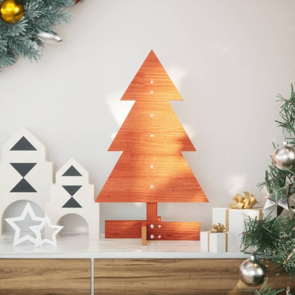 vidaXL Weihnachtsbaum zum Schmücken Wachsbraun 60 cm Massivholz Kiefer 858182 Bild 1