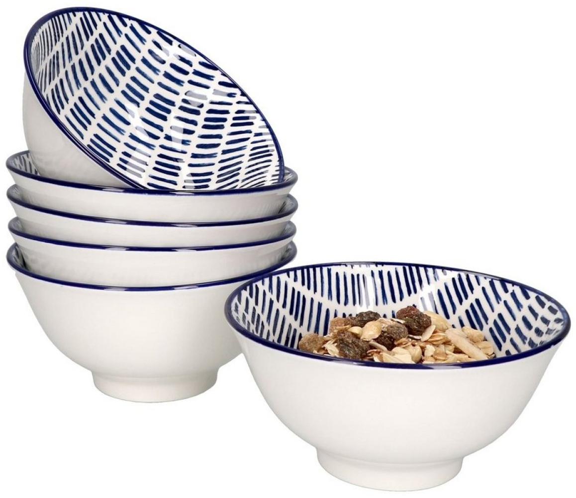 6er Set Jail Bowl-Schalen 500ml blau-weiß Müsli Salat Dessert Schüssel Bild 1