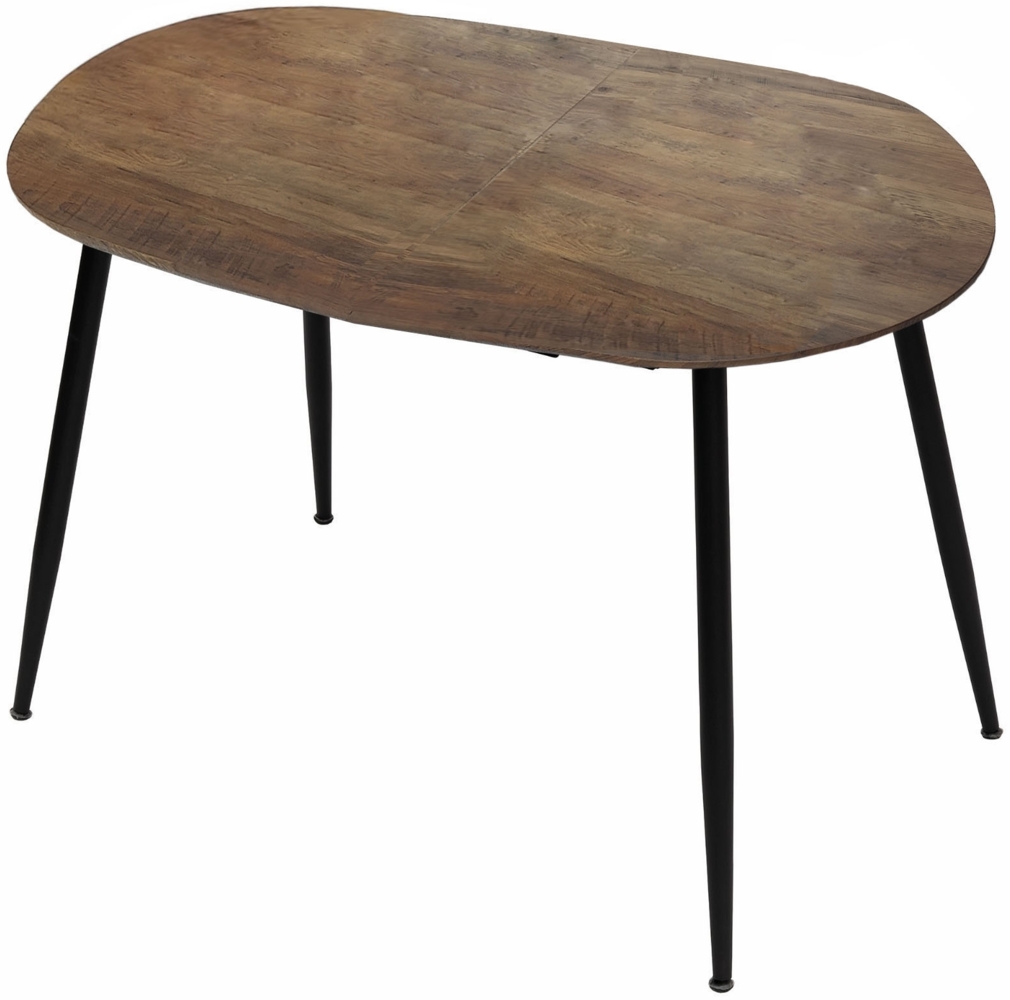 Esstisch Rodrigo ausziehbar 120-150-180 x 80 cm 4-10 Personen Ovaler Küchentisch mit Metallgestell für Küche, Esszimmer Holz Optik Nussbaum Bild 1